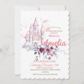 Prinses 1e verjaardagsfeestje sprookje kaart (Voorkant)