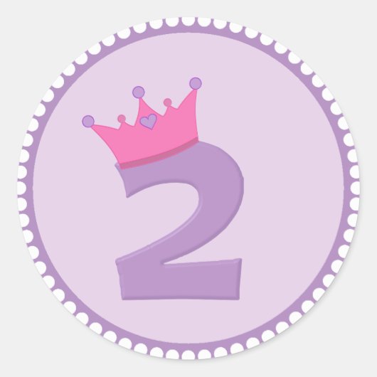 Prinses 2 met kroon ronde sticker (Voorkant)
