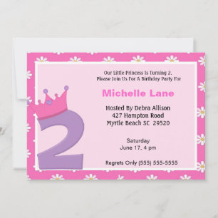 Prinses 2e verjaardag uitnodiging