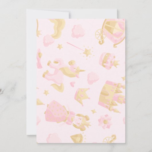 Prinses 2e Verjaardag Uitnodiging - Roze & Goud (Achterkant)