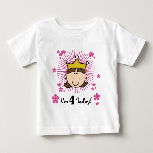 Prinses 4e verjaardag Tshirts en geschenken (Voorkant)