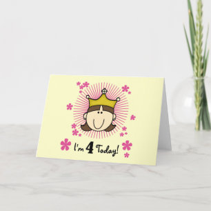 Prinses 4e verjaardag Tshirts en geschenken Kaart