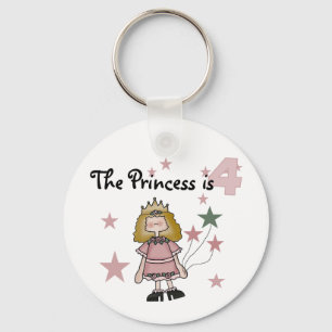 Prinses 4e verjaardag Tshirts en geschenken Sleutelhanger