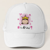 Prinses 4e verjaardag Tshirts en geschenken Trucker Pet (Voorkant)