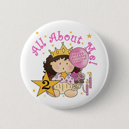 Prinses Alles over mij 2e verjaardag Ronde Button 5,7 Cm (Voorkant)