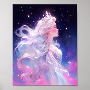 Prinses anime meisje gemaakt van sterren poster