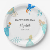 Prinses Assepoester Verjaardagsfeest Decoratie Papieren Bordje (Voorkant)