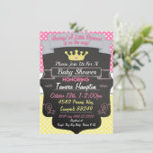 Prinses Baby Douche Uitnodigingen (Staand voorkant)