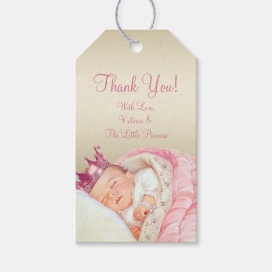 Prinses Baby shower Cadeaulabel (Voorkant)
