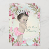  Prinses Baby shower Kaart (Voorkant / Achterkant)