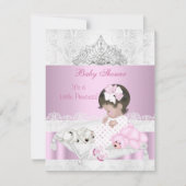 Prinses Baby Shower Meisje Tiara Kant Kaart (Voorkant)