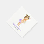 prinses Baby shower Napkins Paarse Blonde Servet (Hoek)