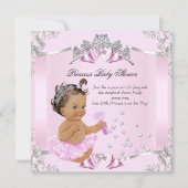  prinses Baby shower Pink Tutu Brunette Kaart (Voorkant)
