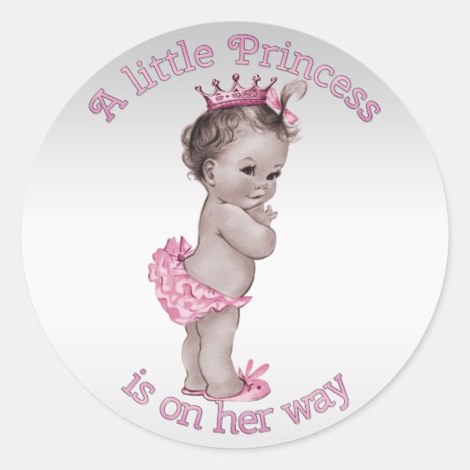  Prinses Baby shower Ronde Sticker (Voorkant)