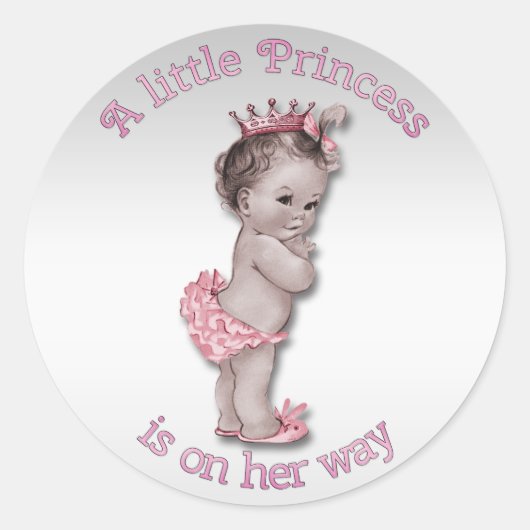  Prinses Baby shower Ronde Sticker (Voorkant)