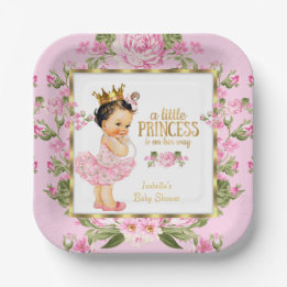 Prinses Baby Shower Roze Goud Roos Bloem Papieren Bordje