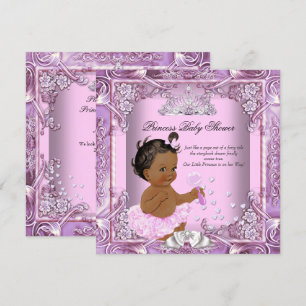 Prinses Baby Shower Roze Paars Tutu Etnisch Kaart