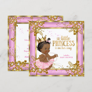 Prinses Baby Shower Roze Tutu Bloem Ethnisch Kaart