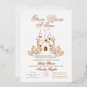 Prinses Babymetselborrel Folie Uitnodiging
