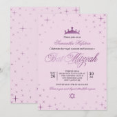Prinses Bat Mitzvah uitnodiging Koninklijke Kroon (Voorkant / Achterkant)