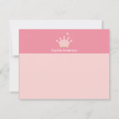 Prinses Bedankbriefje Notitiekaartje (Achterkant)