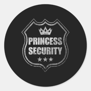 Prinses Beveiliging Verjaardagsfeest Matchi Ronde Sticker