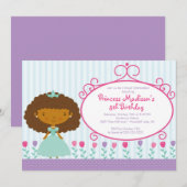  Prinses Birthday Party Invitation Paars Kaart (Voorkant / Achterkant)