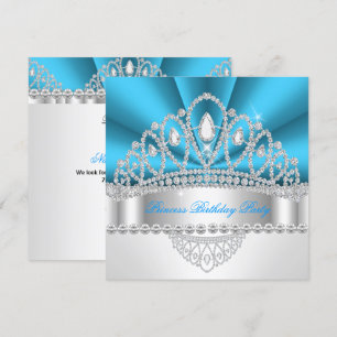 Prinses Blauw Witte Diamanten Diadeem Verjaardagsf Kaart