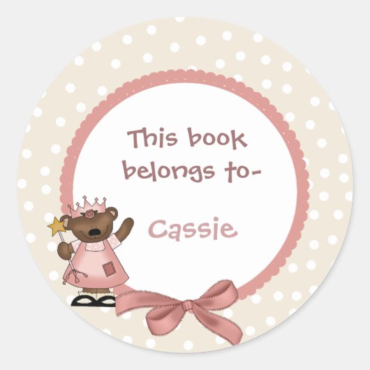 Prinses boekenplaat sticker (Voorkant)