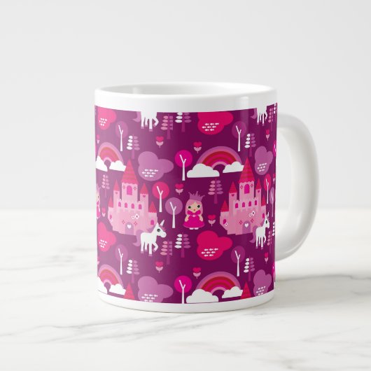 prinses castle en unicorn regenboog jumbo beker (Voorkant rechts)