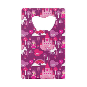 prinses castle en unicorn regenboog kredietkaart flessenopener