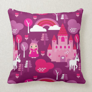 prinses castle en unicorn regenboog kussen