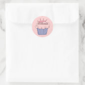 Prinses cupcake ronde sticker (Tas)