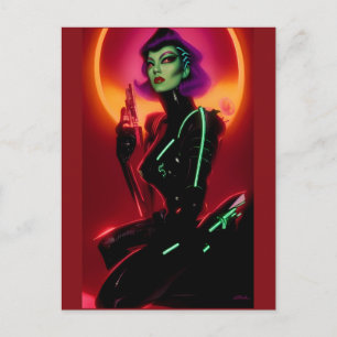 Prinses Cybrella op het Cyberpunk Bal Briefkaart