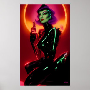 Prinses Cybrella op het Cyberpunk Bal Poster