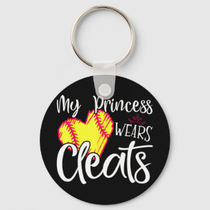 prinses draagt kleren softbal mam vader honkbal pl sleutelhanger