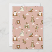 Prinses & Draak Boho Sprookje Roze Verjaardag Kaart (Achterkant)