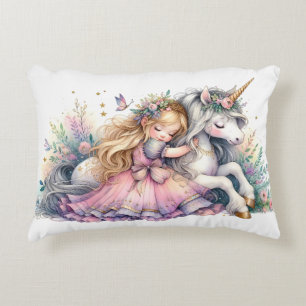 Prinses Eenhoorn Pastel Sprookje Fantasie Accent Kussen