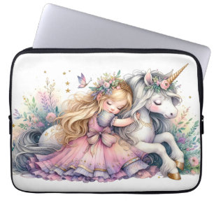 Prinses Eenhoorn Pastel Sprookje Fantasie Laptop Sleeve
