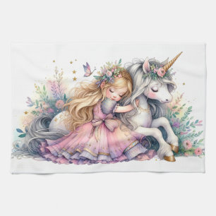 Prinses Eenhoorn Pastel Sprookje Fantasie Theedoek