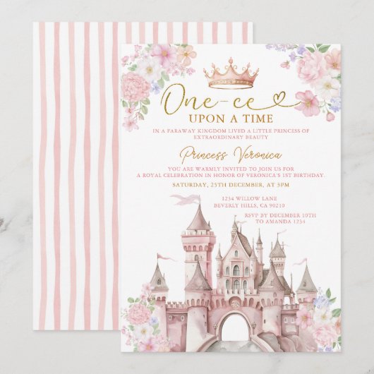 Prinses EENS Tijdens een verjaardag Kasteel Kroon Kaart (Voorkant / Achterkant)