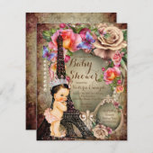  Prinses Eiffeltoren Baby shower Kaart (Voorkant / Achterkant)