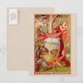 Prinses en de draak geïllustreerd briefkaart (Voorkant / Achterkant)