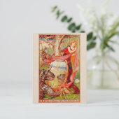 Prinses en de draak geïllustreerd briefkaart (Staand voorkant)