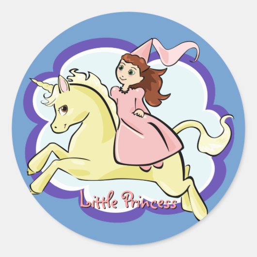Prinses en Eenhoorn Sticker (Voorkant)