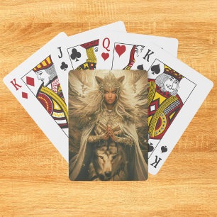 Prinses en haar wolf geest pokerkaarten
