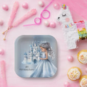 Prinses en Kasteel draaien 3 verjaardagsfeestje Papieren Bordje (Feest)