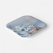 Prinses en Kasteel draaien 3 verjaardagsfeestje Papieren Bordje (Gebogen)