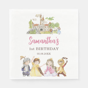 Prinses en Ridders Verjaardag Standaard Luncheon Servet
