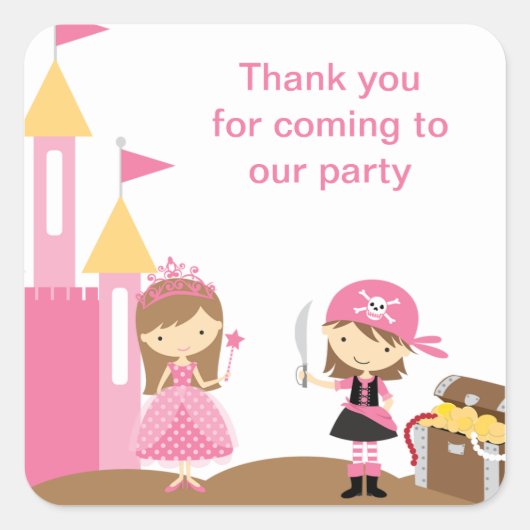 Prinses en Roze Pirate Stickers (Voorkant)